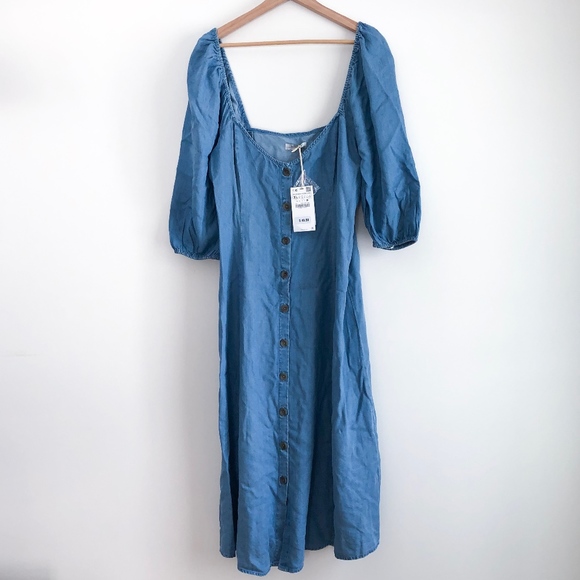 Zara Dresses & Skirts - Zara Premium Denim Dress XL NWT Romance Dress
